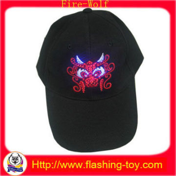 Adult Or Children Cotton Led Flashing Cap, Oem Embroidery Caps