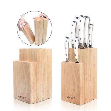 QXF 4-in-1 Detachable Wood Knife Stand