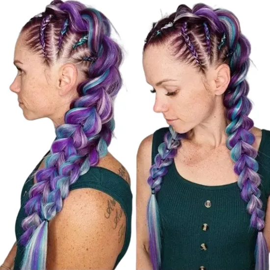 Wholesale Braiding Hair Mix Rainbow Braids Synthetic Jumbo Braids Hair Extension for Women