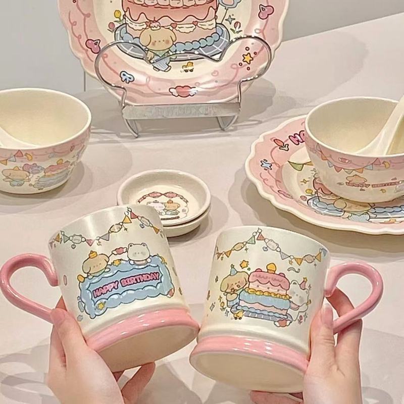 Sweet Ceramic Set with LuLu Pig Design