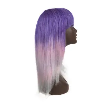 X-TRESS Beautiful Design Straight Ombre Color Synthetic Hair Wigs Women Party Heat Resistant Natural Hair Wigs Machine Made Wigs