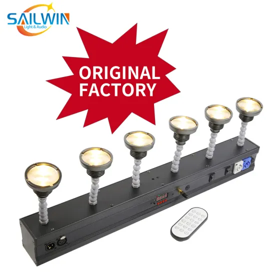 Professional 6-Head Battery-Powered Wireless LED Pinspot Light for DJ Stages and Events
