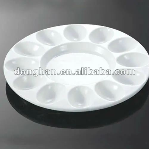 creative ceramic white egg tray with low price