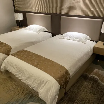 Modern Hotel Furniture Supplier: Twin Beds and Bedroom Sets for 3-5 Star Hotels