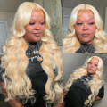 I-613 Uju Blonded body wave wave wave wave ama-wigs wezinwele zabesifazane zabesifazane abanemibala engu-613 13x4 13x6 HD LACE FRADAL FREET Wave Wigs