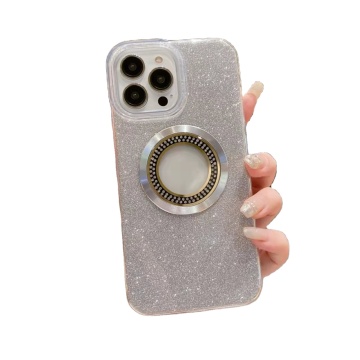 New Ring Wireless Charging Glitter Phone Case Protector for iPhone 16 Pro Max