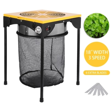 3-Speed Hydroponic Leaf Bud Trimmer - Electric Table Top Trimmer Reaper with 6 Extra Blades