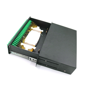 48 Core 1U Sliding Type Rack Mount Terminal Box with ODF 24 Port Fiber Optic Patch Panel