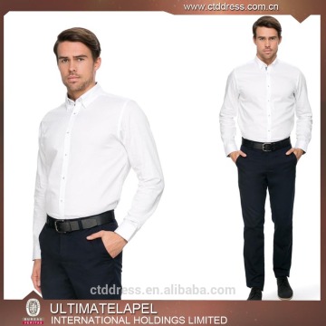 2015 wholesale hot sale 100% cotton classic two button collar mens shirts