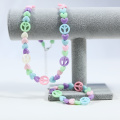 Sweet Girl's Candy Color Love & Peace Symbol Collier Set