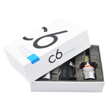 12V LED Headlight Bulbs C6 6000K 12000lm H11 H4 H7 9005 9006 36W Waterproof