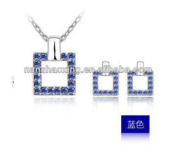 2014 fashionable jewelry displays sets with square pendant S-2055