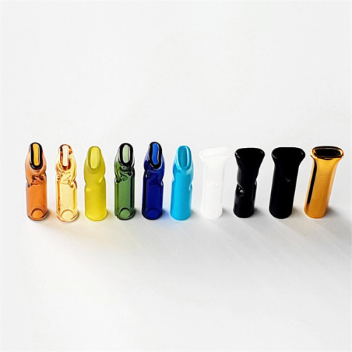 Rainbow Colors Flat glass tips for cigarette smoking