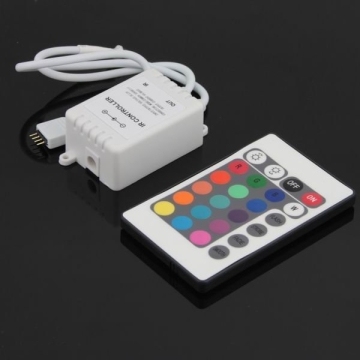 24 Button Wireless RGB LED Light Controller IR Remote 12V Dimmer