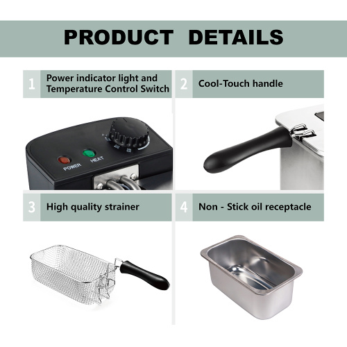 Electric Deep Fryer 2000W Stainless Steel with Basket