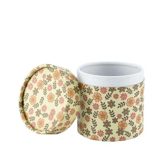 Custom CMYK Cardboard Round Box with Rolled Edge