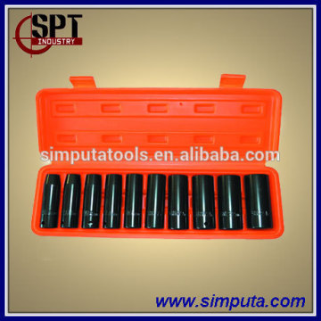 10pcs 1/2" Deep Wall Impact Socket Set (Metric size) /SPT-1008A