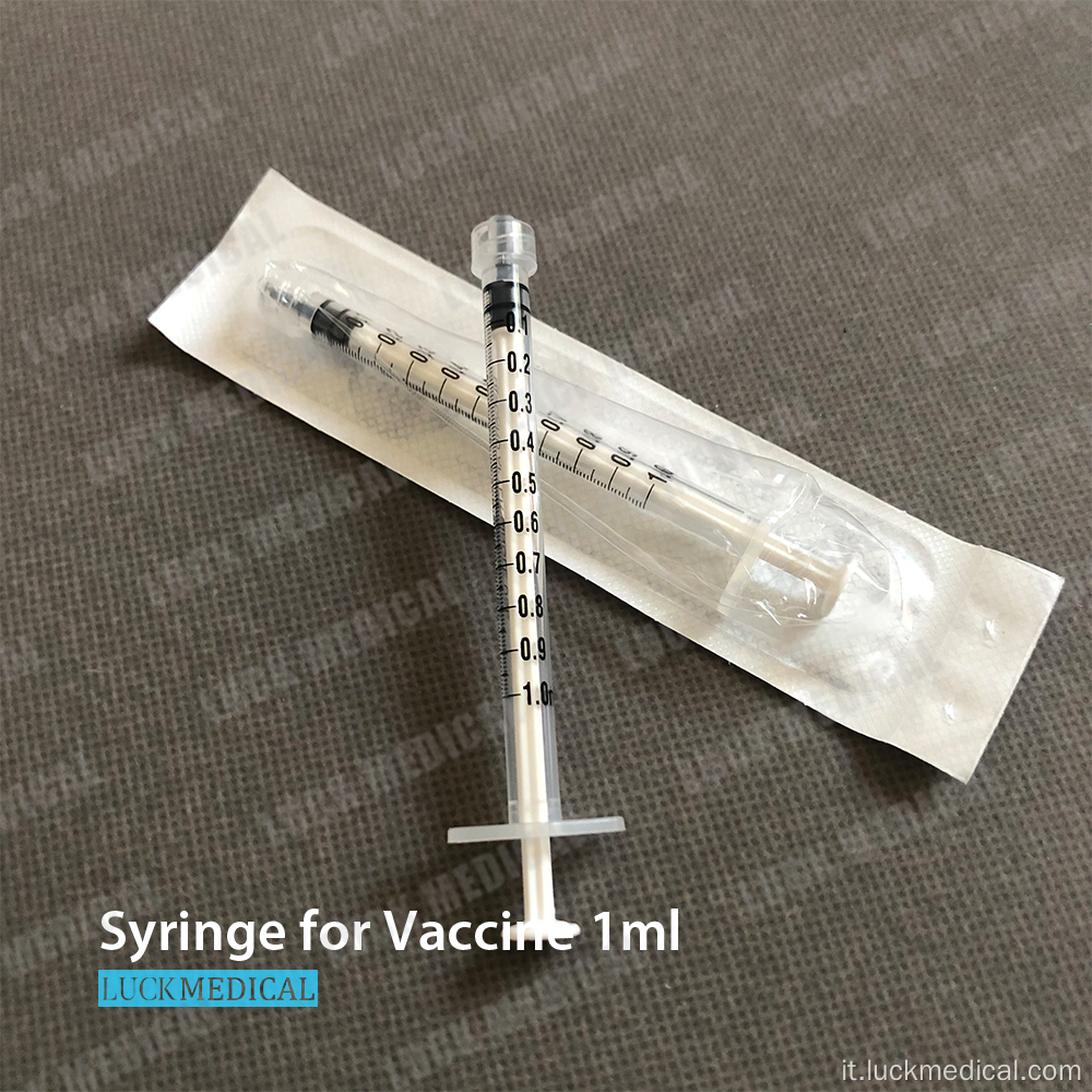 Siringa vaccino senza blocco Luer