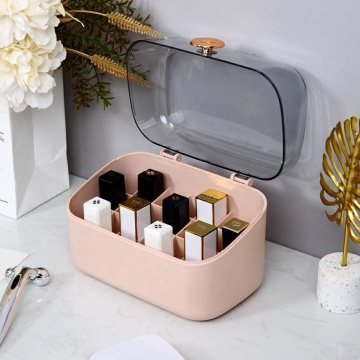 Organisateur de lèvres en plastique à 4 slots - Affichage de stockage cosmétique de brillant à lèvres rose