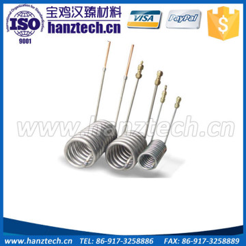 Seamless titanium alloy tubes coil