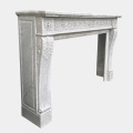 Classic White Marble Fireplace with Ornamental Floral