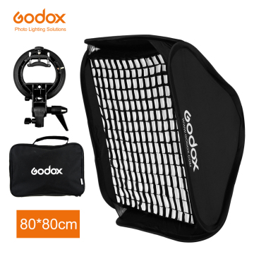 Kit softbox grid noneycomb godox 80x80cm con supporto a staffa di tipo S per canone Nikon Speedlite Flash