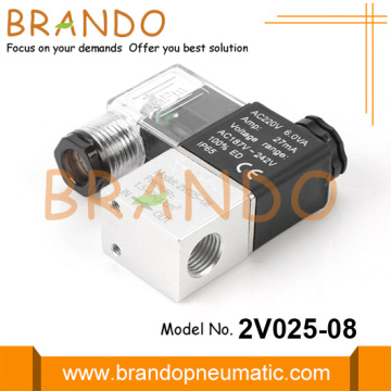 2V025-08 2V025-1 / 4 DC12V PT1 / 4 `` صمام الملف اللولبي نوع Airtac