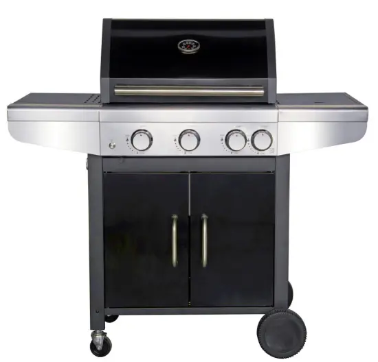 3 Burner Gas Grill with Cabinet Black