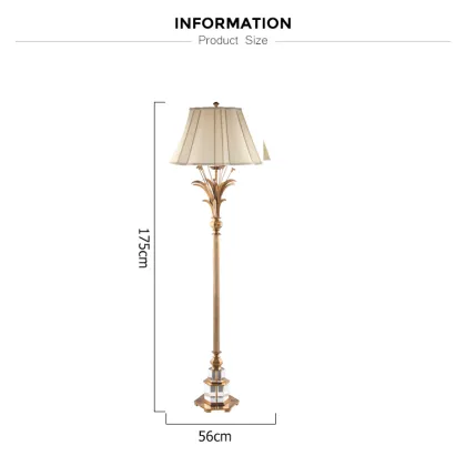 Antique Brass Glory Classic Floor Lamp with Beige Shade
