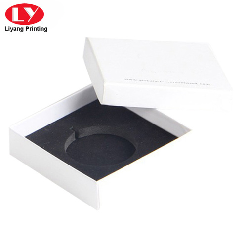 Customized White Elegant Jewerly Box With Black Foam