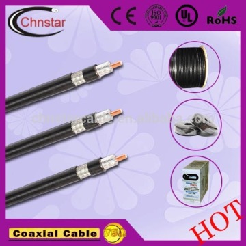 low loss RG11 coaxial cable 75ohms with 1.63CCS+7.11mmFPE quad Shielding for CATV and MATV system(CE RoHS)