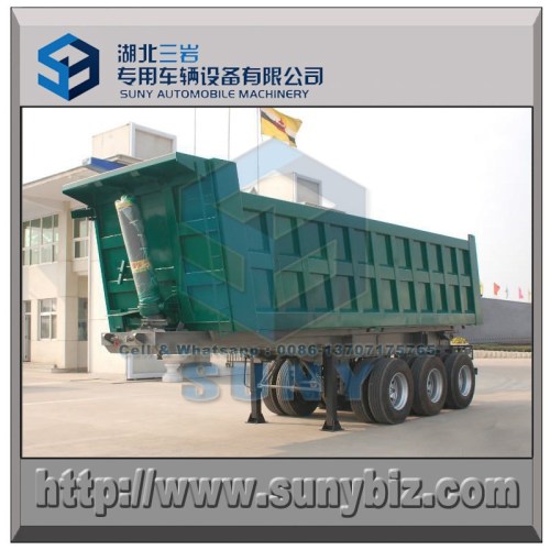 30 M3 Rectangular Shape Hydarulic Dump Box 3 Axle Semi Trailer, High ...