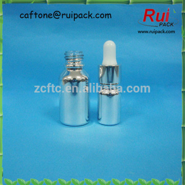10ml small galss bottle, empty perfumes glass bottles with dropper, electroplate silver dropper bottle