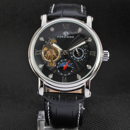 2017 fashion design high quality automatic movement mechanical Wrist men skeleton watch