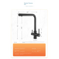 Fauce de lavabo de cuisine d'eau potable noir mat