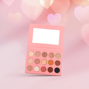 Private Label Valentine's Day Nature Nude Eyeshadow Palette - Sweet Pink Eye Makeup Gift for Girls