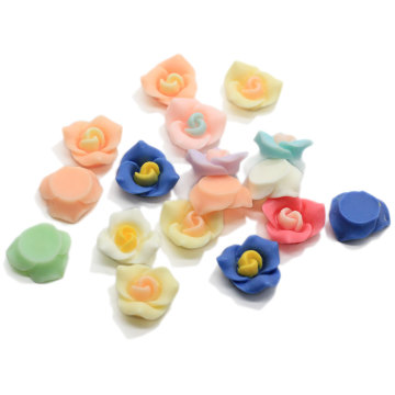 Resin Design Flatback Flower Beads Ornament Petal Bloom Cabochon Crafts Girls Kids DIY Hair Bow Accessories