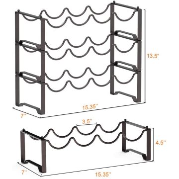 3 Tier Freestanding Stackable Wine Bottle Holder