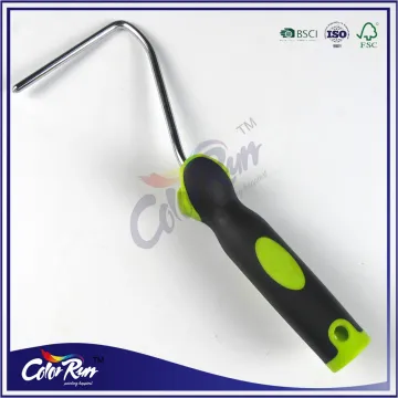 ColorRun 4 inch zinc plated rod 6mm diameter rubber plastic handle roller frame