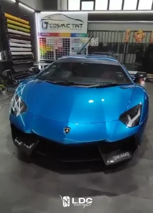Liquid Atomic Blue Metallic Car Wrap