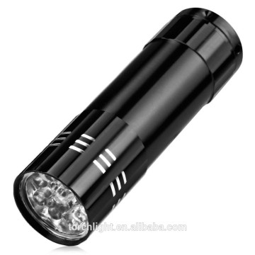 Camping Mini 9 LED flashlight high power 9 leds flash light Black Hiking Torch Lamp Flashlight use 3* AAA battery
