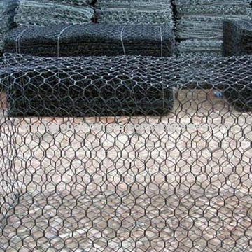 Hexagonal gabion mesh for river wall