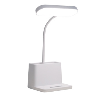Telefon kalemi tutucu ve LED masa ışığı ile esnek çalışma lambası