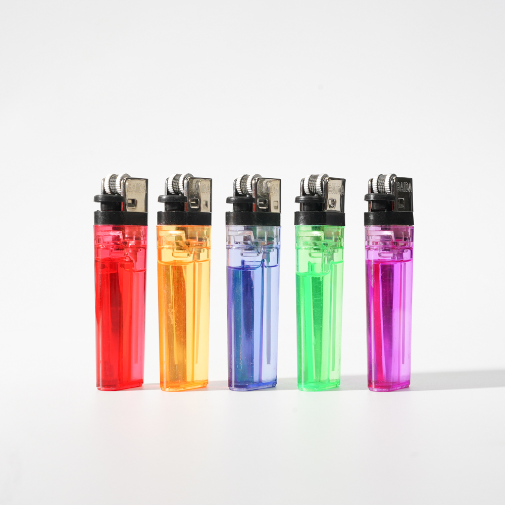 Soft Flame Five Color Flint Transparent Pocket Lighter