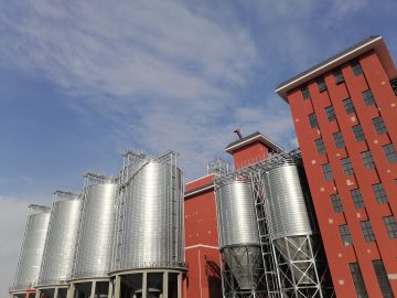 Galvanized Steel Rice Husk Grain Storage Silo For Farm Grain Processing Plant