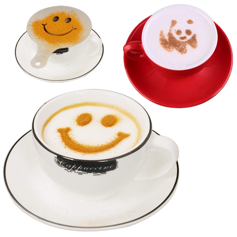 Edelstahl-Weihnachtsdekorationskaffee-Schablonen-Set