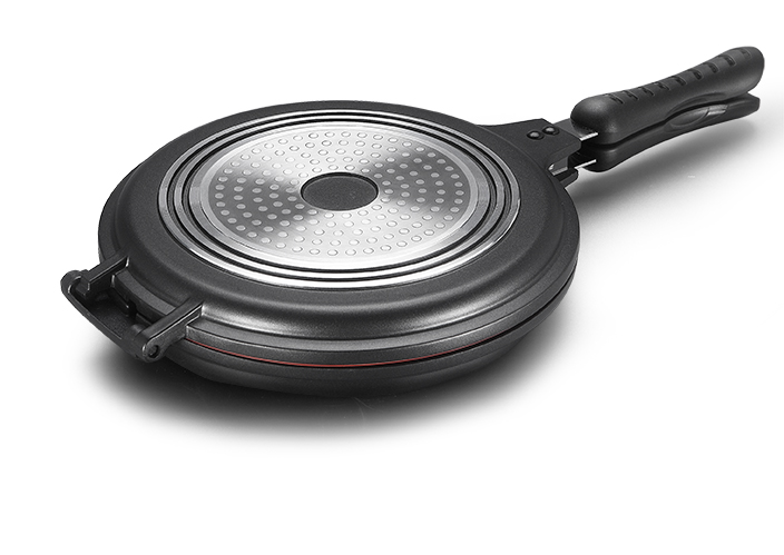 Alluminio nero in pressofusione Doppia Grill Pan