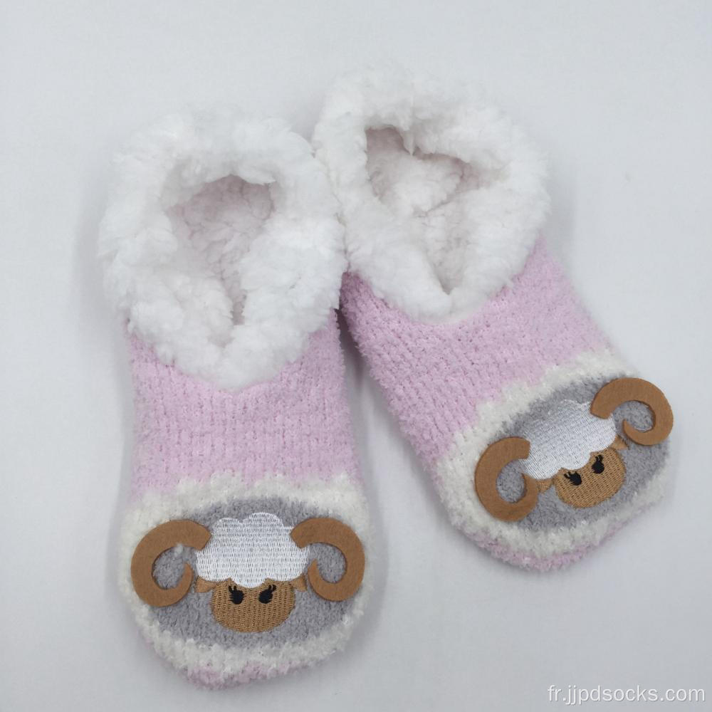 Chaussettes de glissade de mouton rose de mode