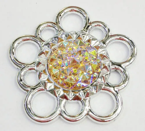 Colourful Metalized Plastic Shoe Flower Shoe Clips