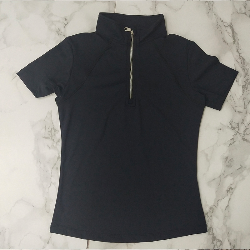 horse riding short sleeve base layer black